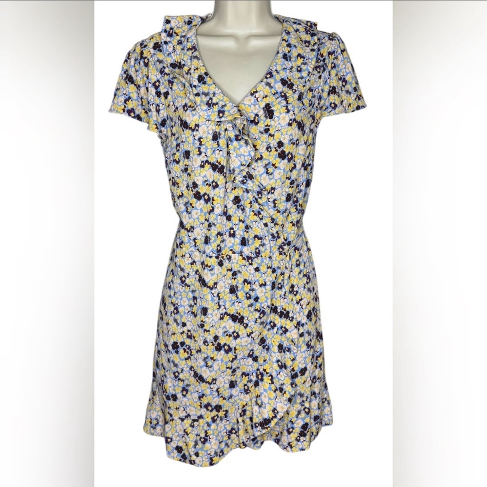 Sunday Best Floral Ruffle Wrap Mini Dress